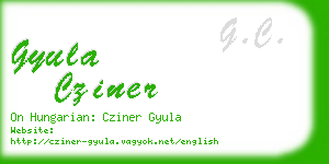 gyula cziner business card